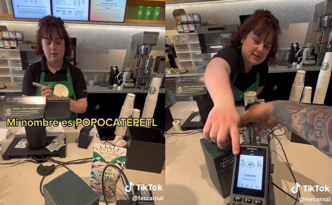 El tiktoker puso a prueba las habilidades de pronunciación de la mesera francesa. Foto: TikTok @fercarnal