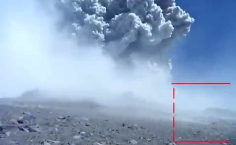 Explosión del volcán Popocatépetl. Foto: captura de video