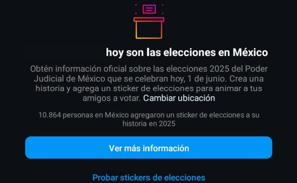 Instagram abre campaña como recordatorio para salir a votar este 1 de junio del 2025. Foto: Captura de pantalla