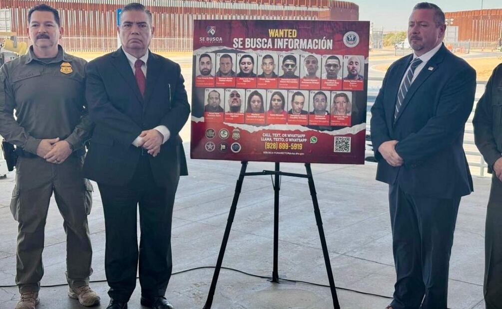 Estos son los rostros de 15 objetivos asociados con tráfico de personas y drogas en la frontera de México y EU (21/06/2025). Foto: Fiscalía de Sonora