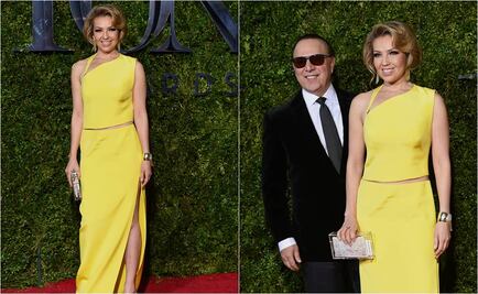 Thalía aparece en alfombra roja de los Tony