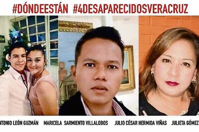 Otra vez Veracruz. Denuncian desaparición de 4 personas