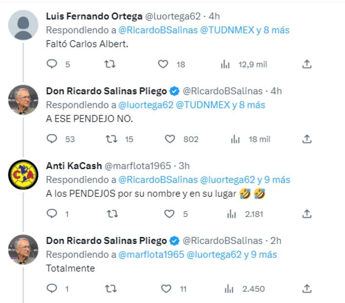 Ricardo Salinas Pliego llama “pend…” a Carlos Albert