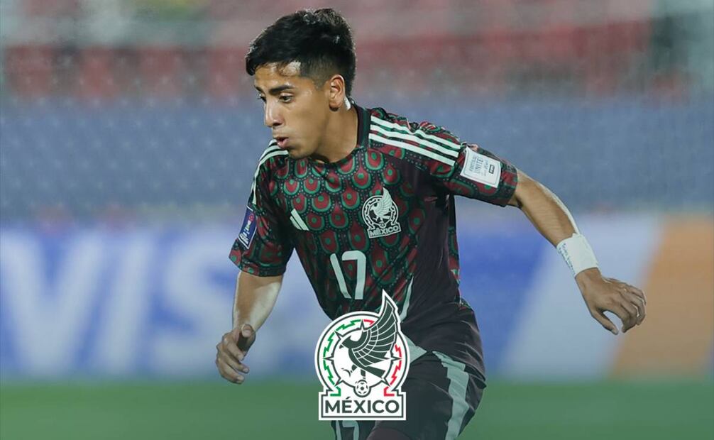 Chicha Sánchez, durante el primer partido de México ante Brasil en el Mundial Sub-20. Foto: @miseleccionsubs