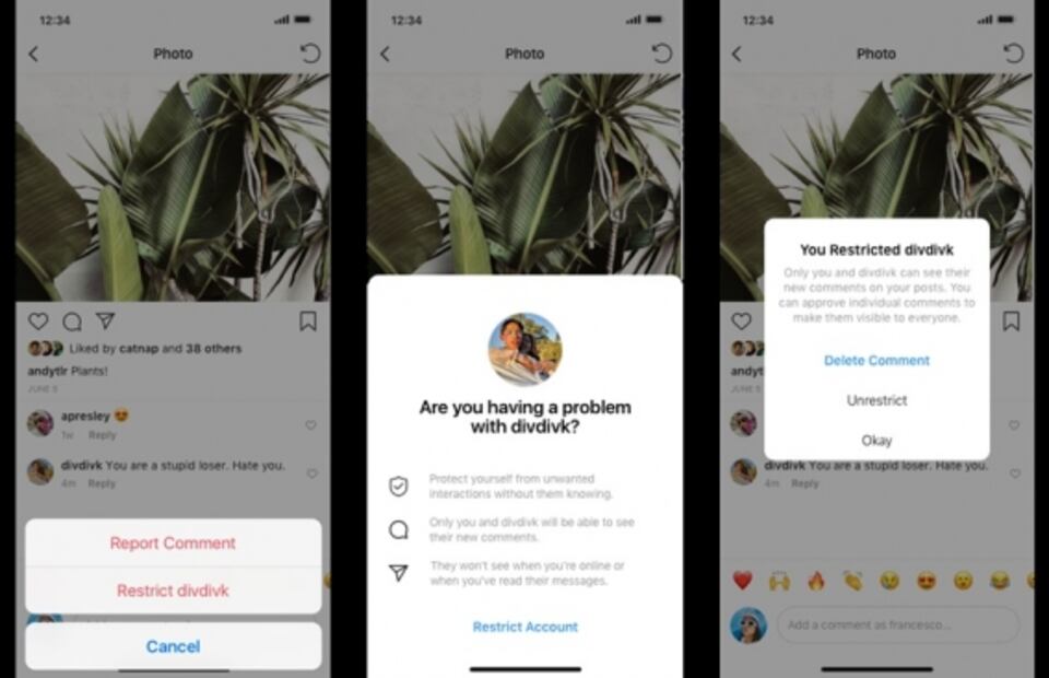 Las nuevas medidas de Instagram contra el bullying