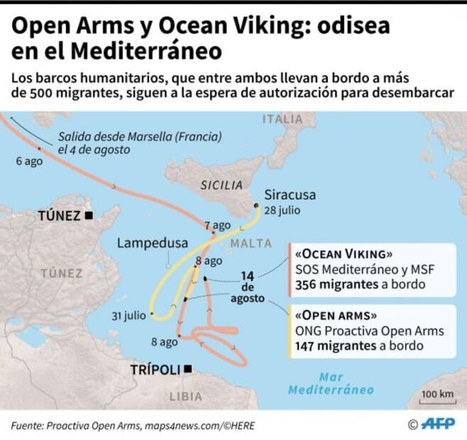 Seis países europeos aceptan recibir migrantes del barco “Open Arms”