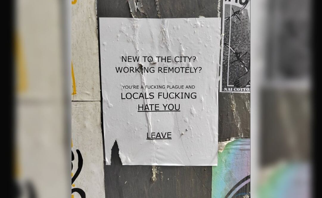 El cartel fue visto en calles de la colonia Roma e inmediatamente fue objeto de debates. Foto: Twitter @sassysofy