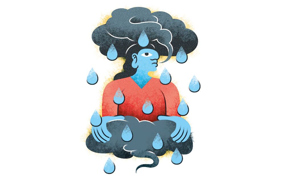 Transformación de brujo a lluvia. Los relatos de nahuales se transmitieron gracias a la tradición oral, con abuelas de pueblos originarios contando las historias a sus descendientes, o con las nanas y sirvientas del hogar en el caso de familias letradas que tenían trabajadoras indígenas. Ilustración: Daniel Razo/EL UNIVERSAL.