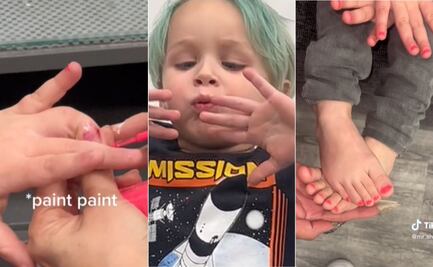 Padre lleva a hijo de 3 años a la manicura; se pinta las uñas y la reacción de su maestro se vuelve viral