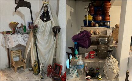 Catean inmuebles de "Los Arroyo"; hallan taller de billetes falsos y altares a la Santa Muerte