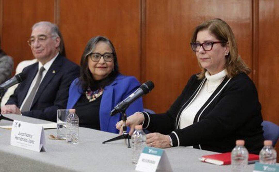 La ministra Norma Lucía Piña Hernández, presidenta de la Suprema Corte de Justicia de la Nación (SCJN) y la jueza Nancy Hernández López, presidenta electa de la Corte Interamericana de Derechos Humanos  / Foto: @SCJN