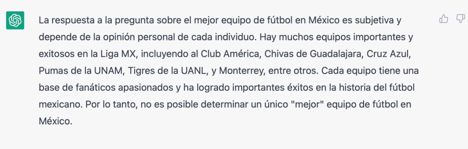 ChatGPT responde quién es el equipo más grande y popular de México