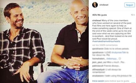 Vin Diesel recuerda a Paul Walker