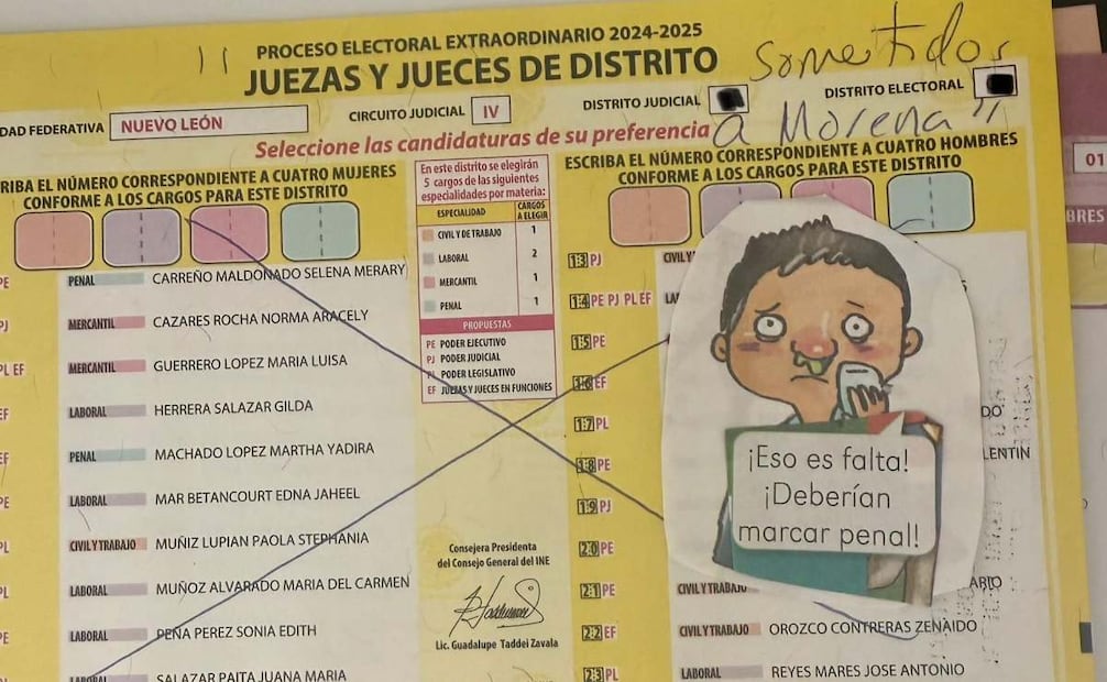 "Juezas y jueces de Distrito sometidos a Morena. ¡Eso es falta! ¡Deberían marcar penal!". Foto: Especial