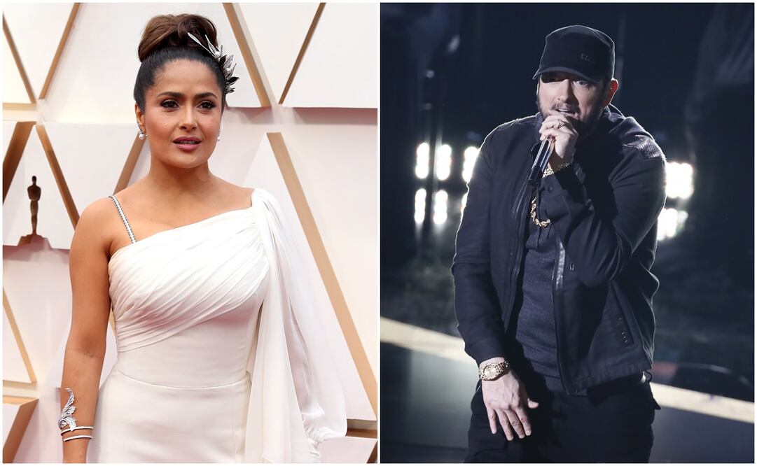 Salma Hayek y Eminem. Foto: EFE