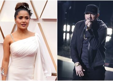 Salma Hayek conoce a Eminem, hace el oso y él se aterroriza