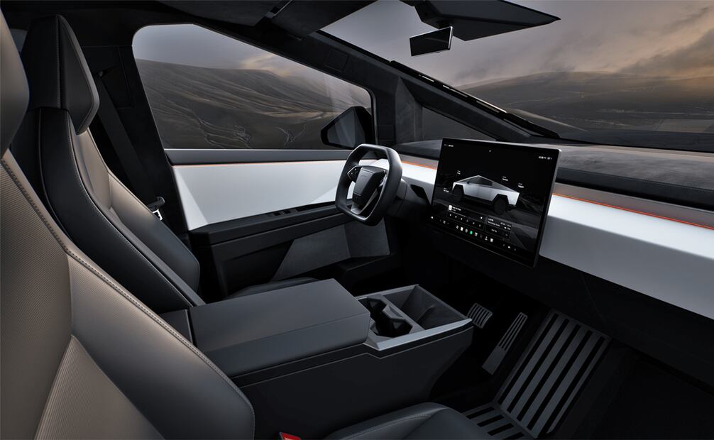 El vidrio blindado de la Cybertruck puede resistir el impacto de una pelota de beisbol a 112 km/h. Foto: Tesla