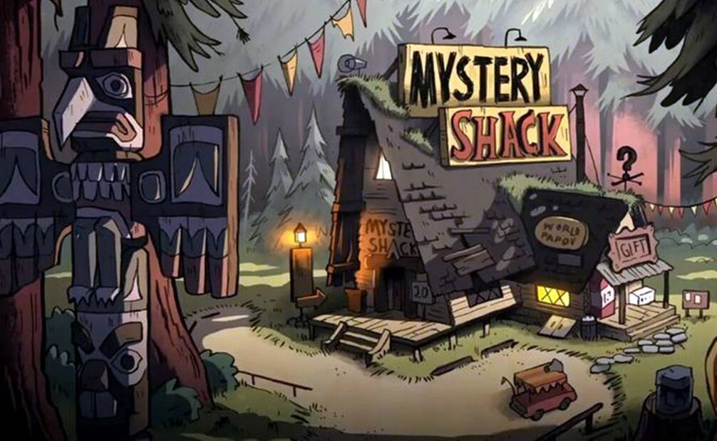 Dipper y Mabel pasan el verano en “La Cabaña del Misterio” de su tío Stan, que además de su hogar es una tienda de recuerdos para turistas. Pinterest.