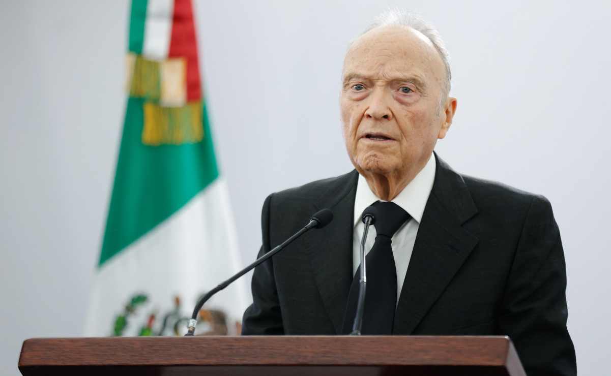 El titular de la Fiscalía General de la República (FGR), Alejandro Gertz Manero, durante la conferencia de prensa de este 7 de septiembre del 2025. Foto: Diego Simón / EL UNIVERSAL
