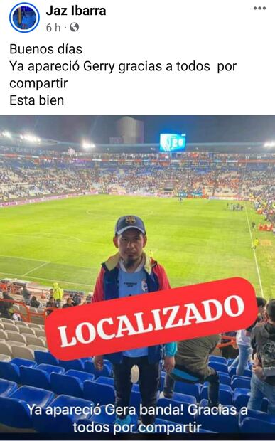 Localizan a aficionado de Querétaro - FACEBOOK