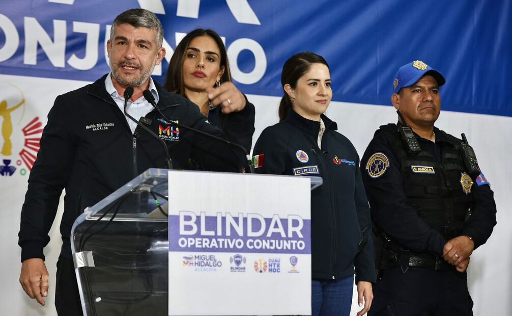 Alessandra Rojo de la Vega y Mauricio Tabe durante  operativo para blindar Cuauhtémoc y Miguel Hidalgo (28/05/2025). Foto: Berenice Fregoso