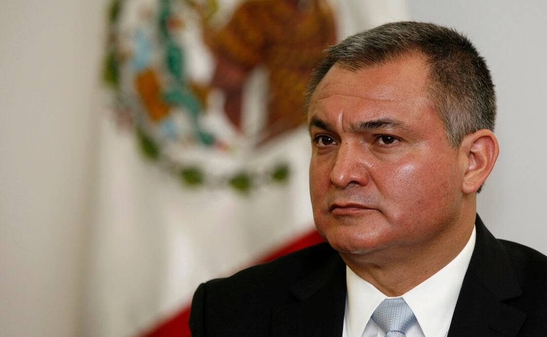 Secretario de Seguridad Pública de México, Genaro García Luna, en conferencia de prensa. Foto: AP 