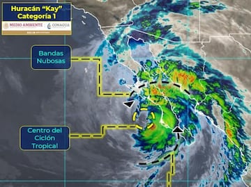 Continuarán lluvias en Baja California Sur y Sonora por huracán Kay
