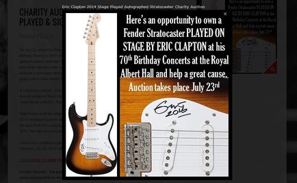 Subastan en 45 mil dólares guitarra de Eric Clapton