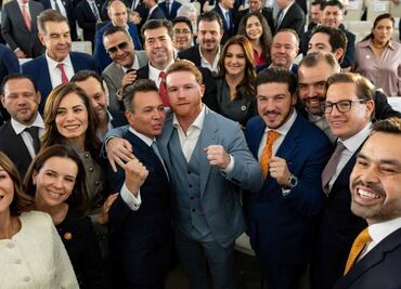 Samuel García y el Canelo Álvarez asisten a toma de protesta de Pablo Lemus; llaman a la unidad nacional