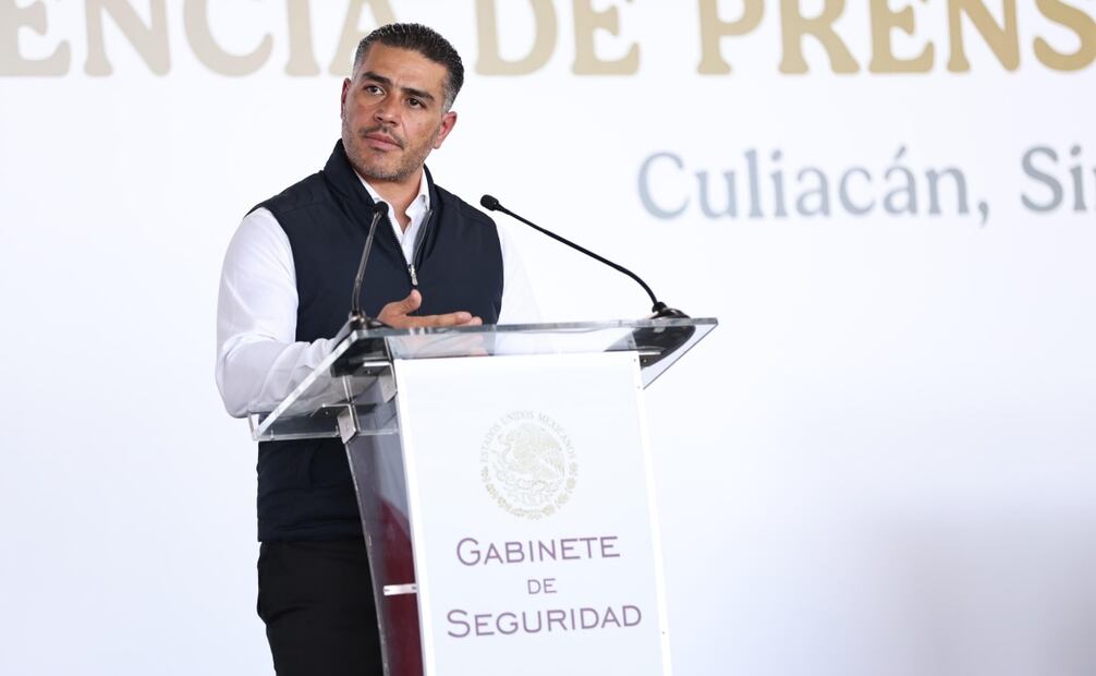 Conferencia de prensa del Gabinete de Seguridad este domingo 20 de julio en Sinaloa. Foto: Especial