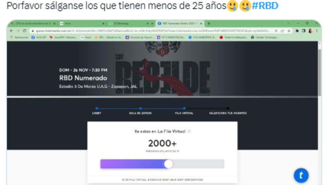 Fans de RBD se quejan de Ticketmaster en el segundo día de venta: " Ya me ganaron todos los boletos" 