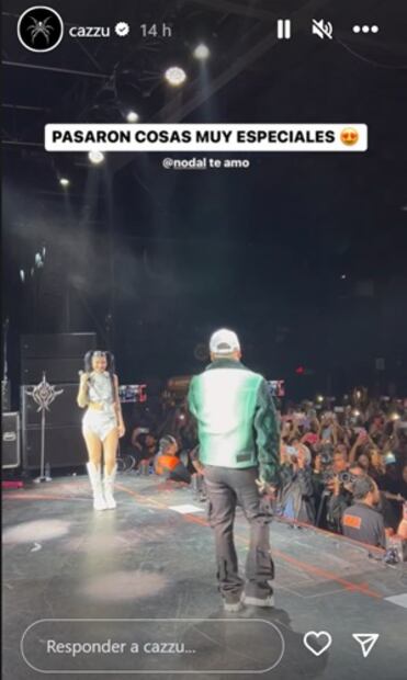 Cazzu y Nodal sorprenden al aparecer juntos en el escenario, así fue el emotivo momento