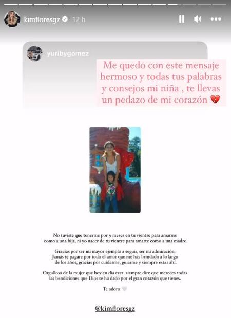 Kimberly Flores despide a su sobrina.