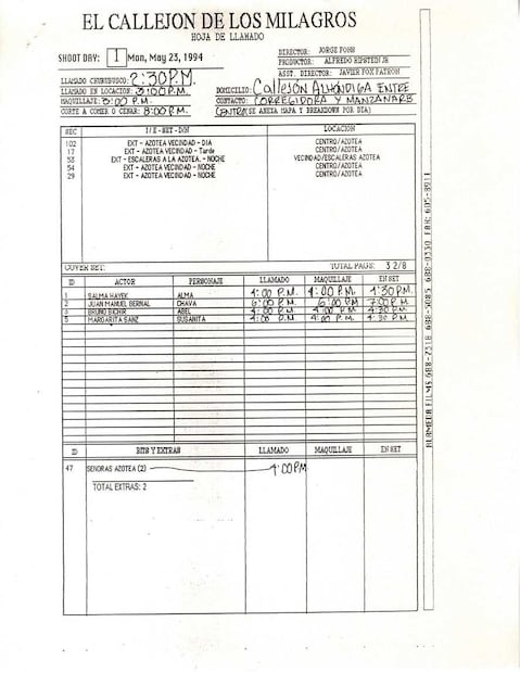 Histórico del primer llamado, fechado en mayo de 1994. Foto: Alameda Films