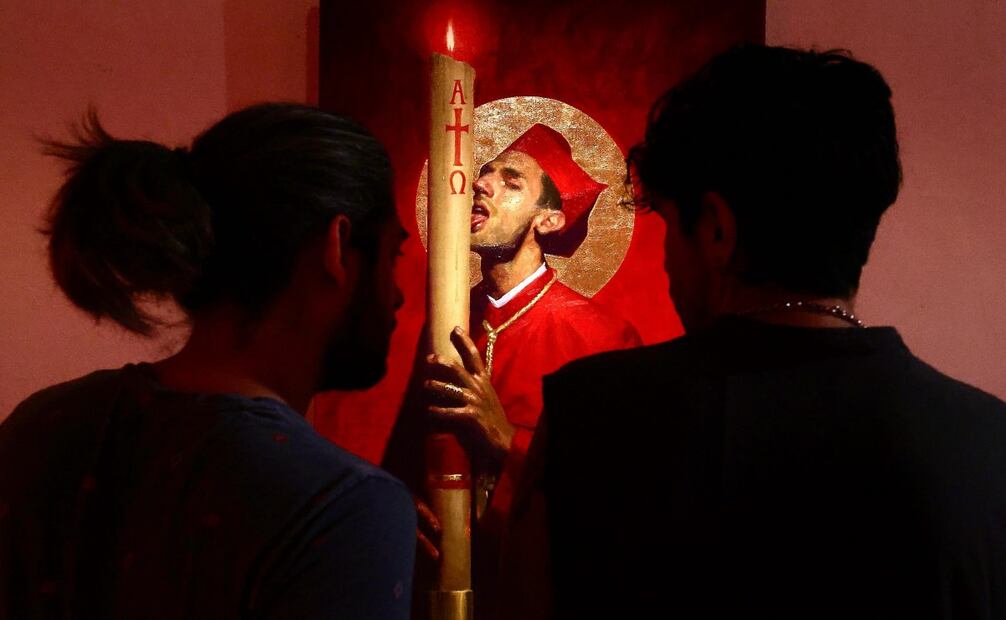 Exposición La Venida del Señor de Fabián Cháirez en la Academia de San Carlos del Centro Histórico. Foto: Berenice Fregoso/ EL UNIVERSAL