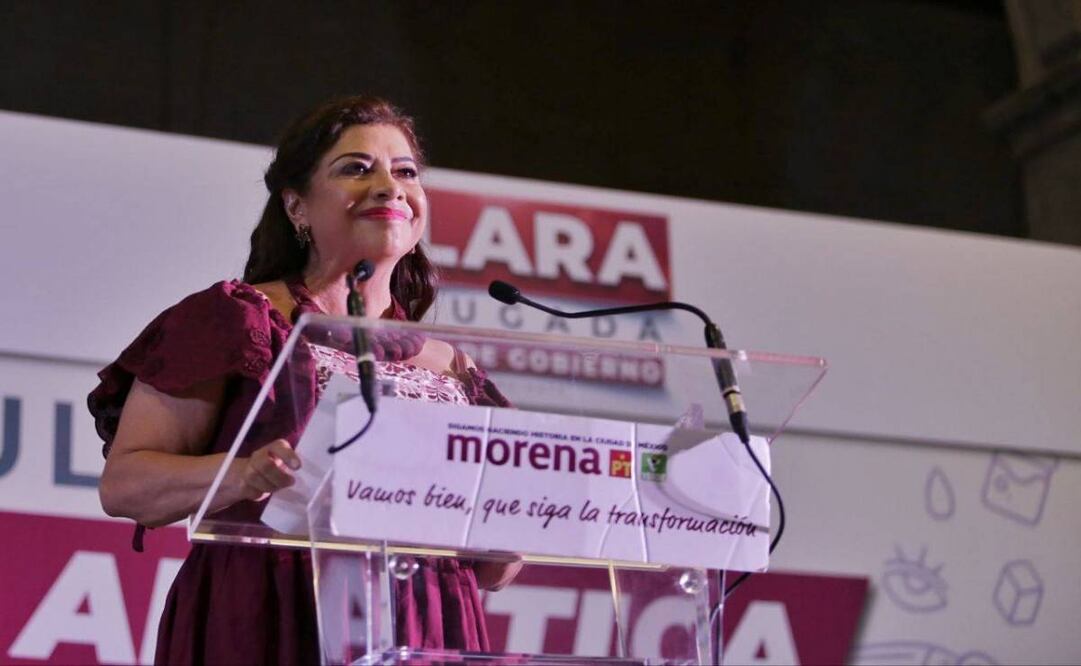 Clara Brugada, candidata a la Jefatura de Gobierno por la coalición Sigamos Haciendo Historia, presentó su programa “Ciudad Industrial, Ciudad Innovadora” que busca detonar el desarrollo económico de la CDMX. Foto: EL UNIVERSAL