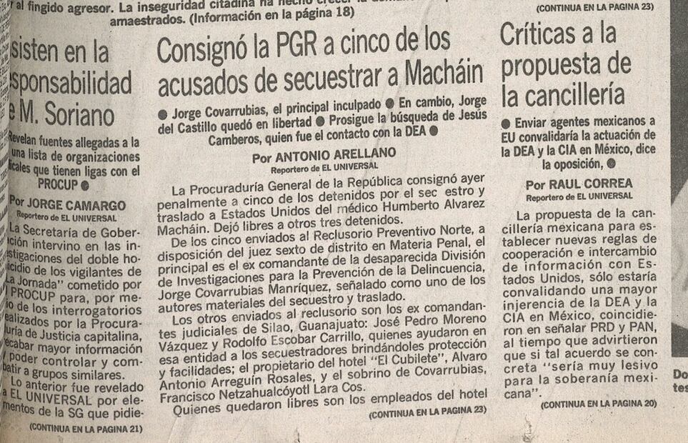 30 abril 1990 cinco consignados caso Álvarez Machain. Foto: Especial