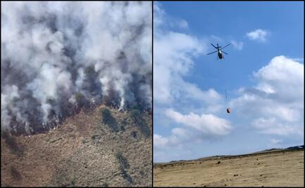 Con aeronave, combaten cuatro incendios en zona montañosa de Veracruz