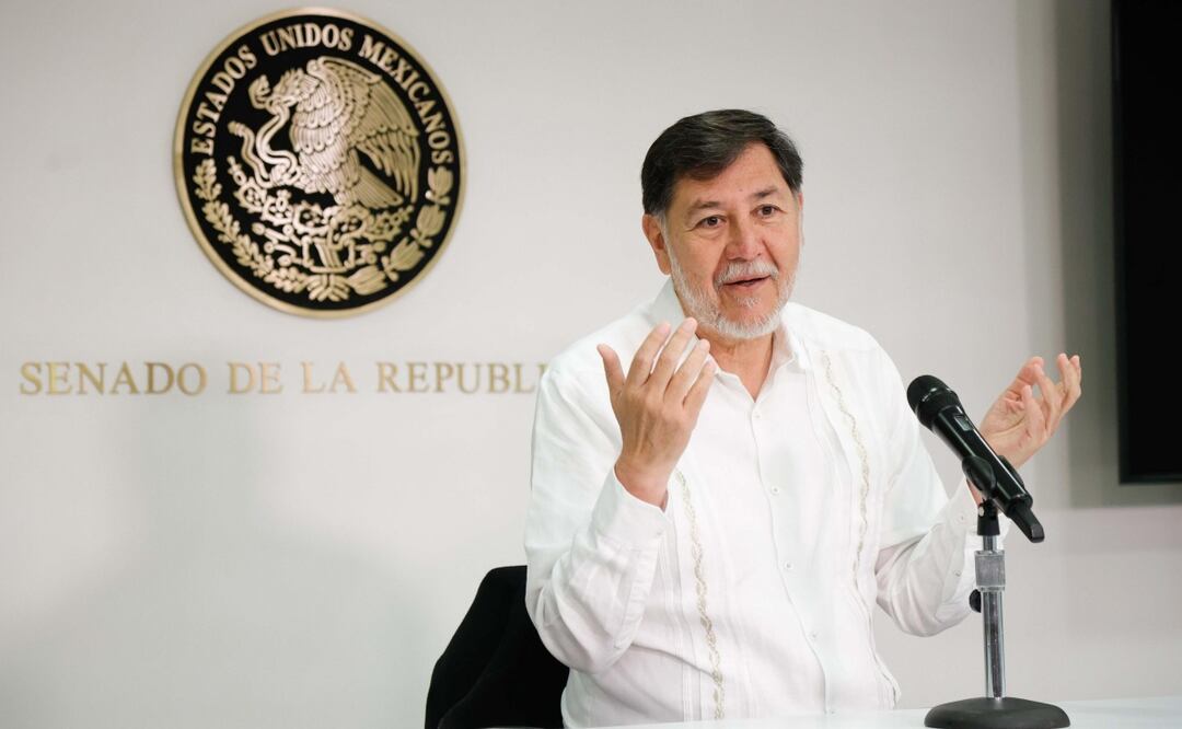 Gerardo Fernández Noroña, expresidente del Senado durante conferencia para hablar sobre la licencia que pidió para viajar a Palestina (21/10/2025). Foto: Diego Simón Sánchez / EL UNIVERSAL