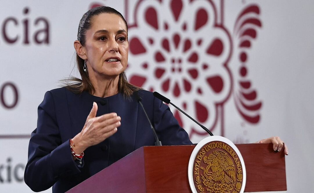 Claudia Sheinbaum en su conferencia matutina del 4 de agosto de 2025. Foto: Berenice Fregoso / EL UNIVERSAL