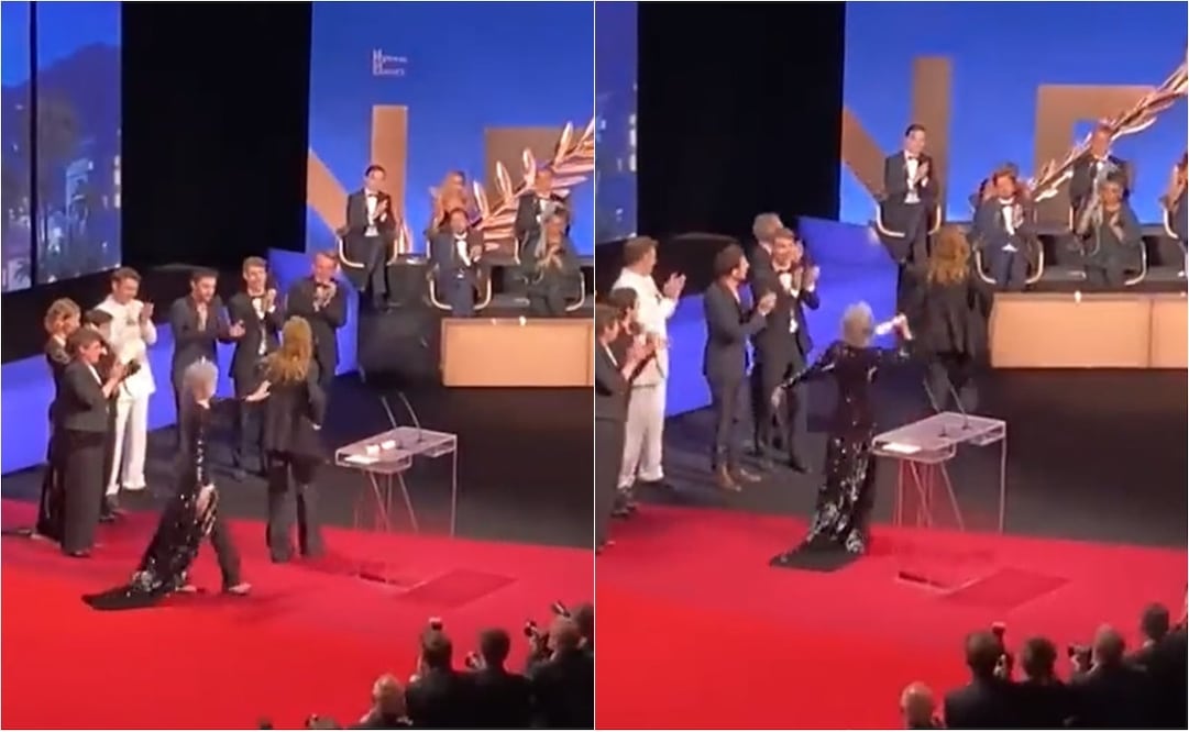 Jane Fonda dejó con la boca abierta a todos los espectadores que ovacionaron a Justine Triet. Foto: Twitter. @larwoolf