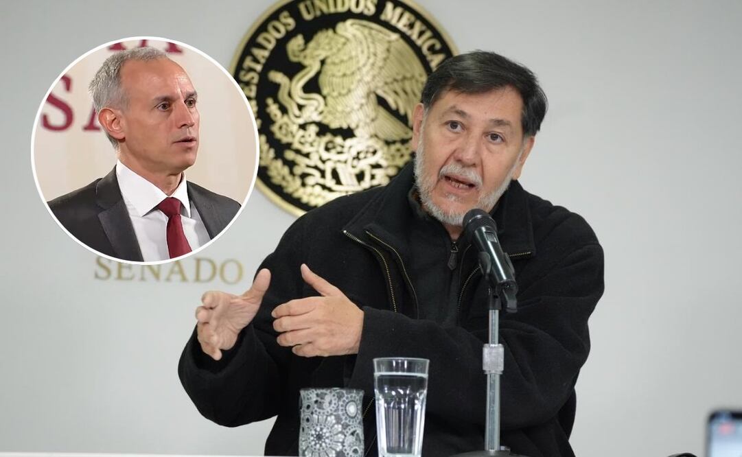 Gerardo Fernández Noroña, presidente de la Mesa Directiva del Senado de la República y  Hugo López-Gatell. Foto: Especial