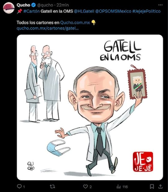 Varios caricaturistas reaccionaron con ironía y crítica al controvertido nombramiento de Hugo López-Gatell, reflejando el sentir de una parte de la opinión pública ante su nueva responsabilidad. Foto: Captura de pantalla