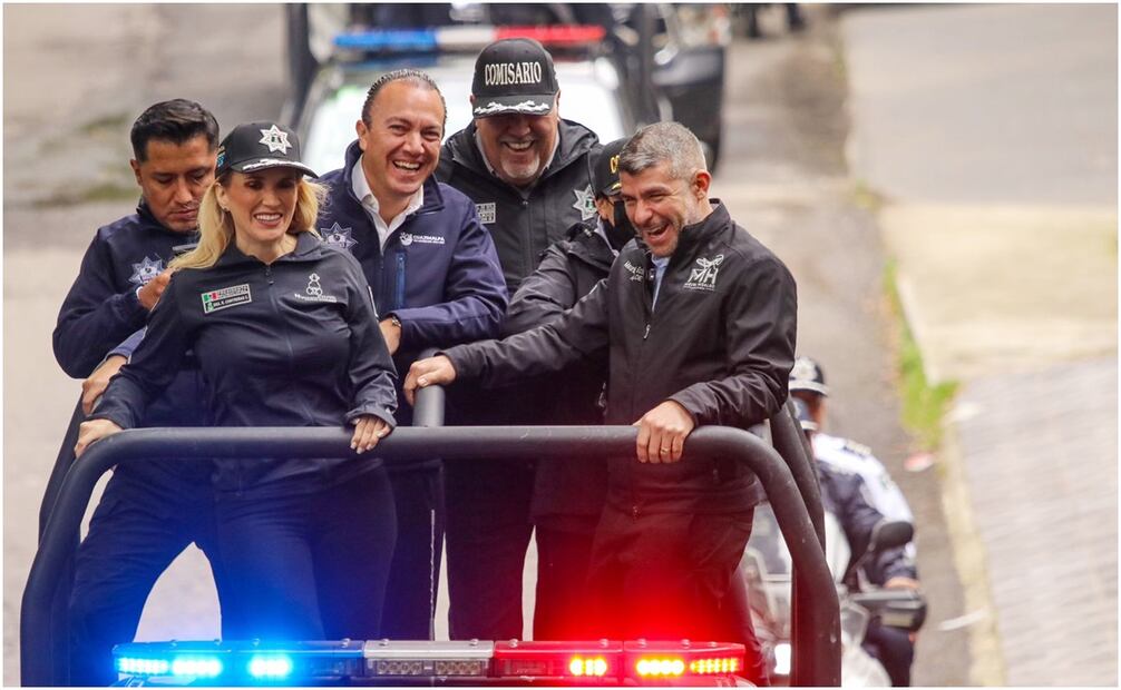 La presidenta municipal de Huixquilucan, Romina Contreras; y los alcaldes de Miguel Hidalgo y Cuajimalpa, Mauricio Tabe y Carlos Orvañanos, respectivamente. Foto: Axel Sánchez