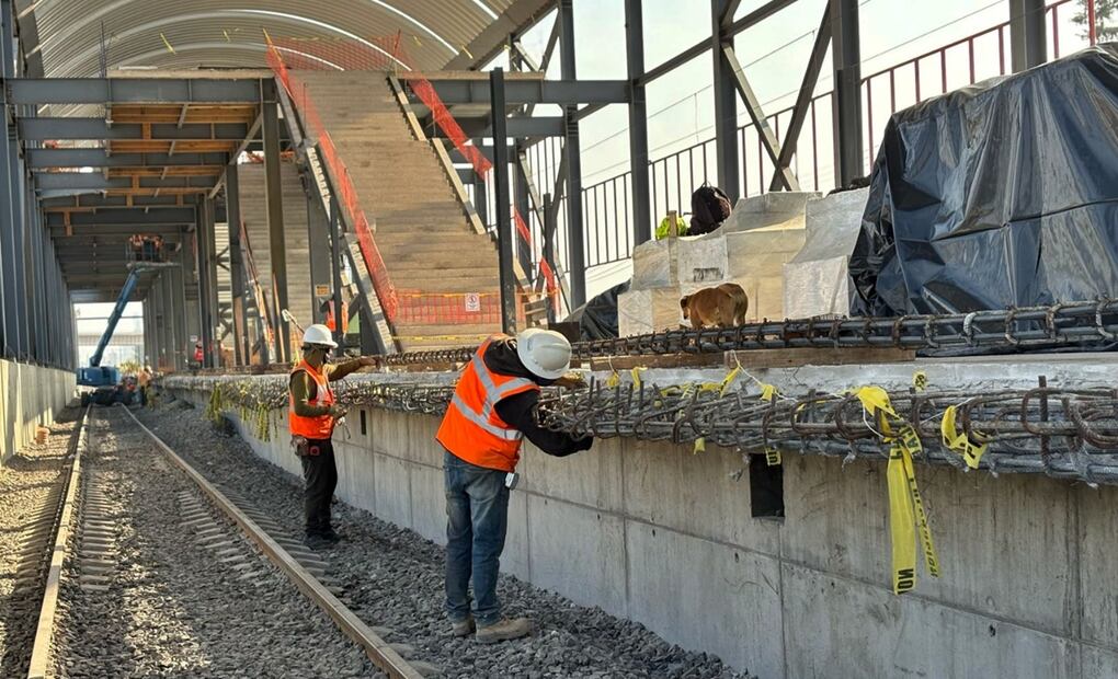 Hay retraso en las obras de ampliación del Tren Suburbano al Aeropuerto Internacional Felipe Ángeles, el viernes 14 de febrero de 2025, en el Edomex. Foto: Arturo Contreras/EL UNIVERSAL