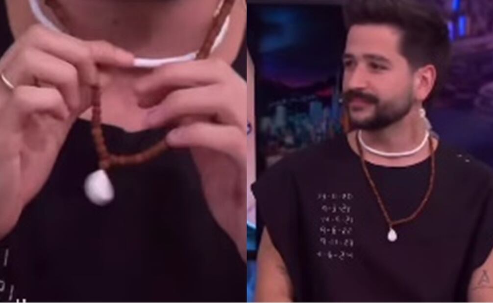 Captura del collar realizado con leche materna. Foto: Vía Youtube "EL HORMIGUERO".