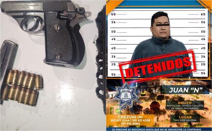 Detienen a Juan “N” en Zumpango por posesión de arma de fuego