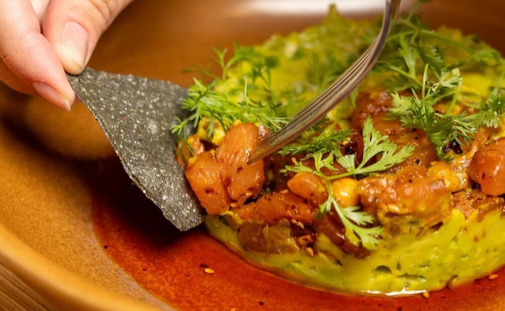 Trucha salmonada y guacamole. Foto: @gastronomiapalacio / Instagram