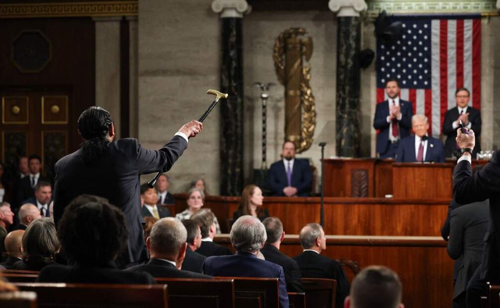 Senador demócrata Al Green es expulsado del Congreso tras intentar protestar contra Trump. (04/03/25) Foto: AFP