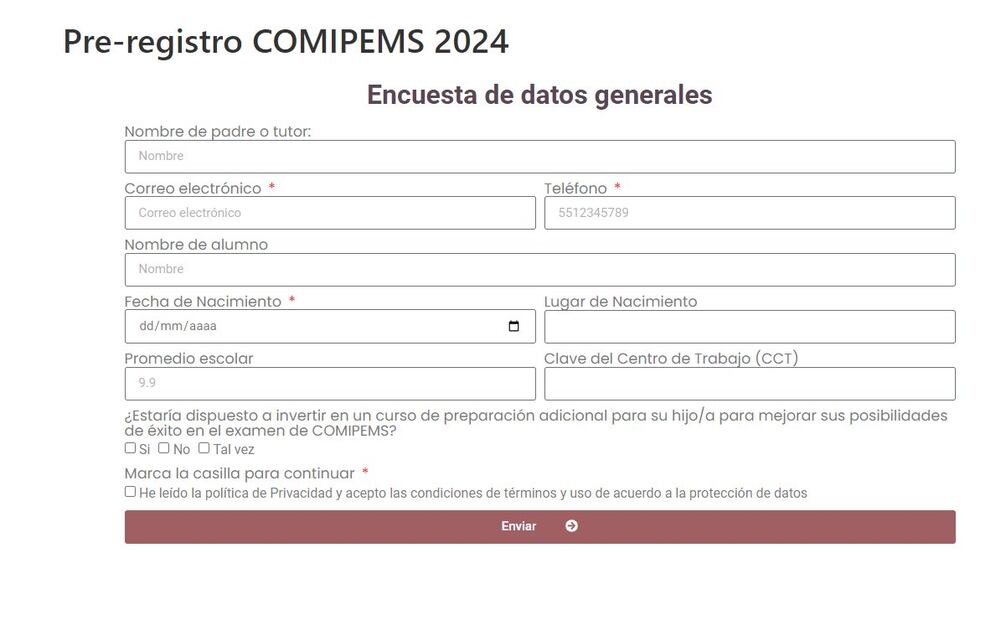 Pre-registro comipems 2024